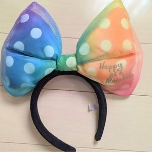Tokyo disney rare rainbow big bow minnie headband
